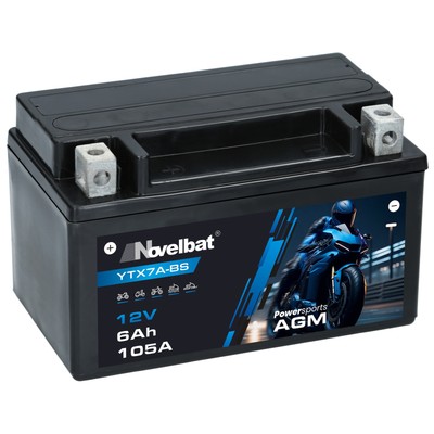 NOVELBAT YTX7A-BS Motorradbatterie 12V 6Ah 110A/EN NEU Motorrad Batterie