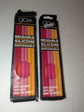 Gosili Reusable Silicone Drinking Straws 2 Pks Of 6 / 12 Total Straws