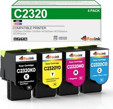 4x Toner Cartridges for Lexmark C2325 C2425 C2535 C2320K0 C2320C0 C2320M0