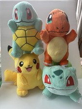 Pokemon Inspired Started Set of 4 Plushes Pikachu Squirtle Bulbasaur Charmander