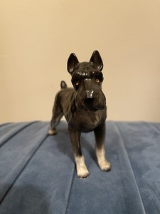 Vintage Schnauzer Scottie Dog Glazed Ceramic Figure