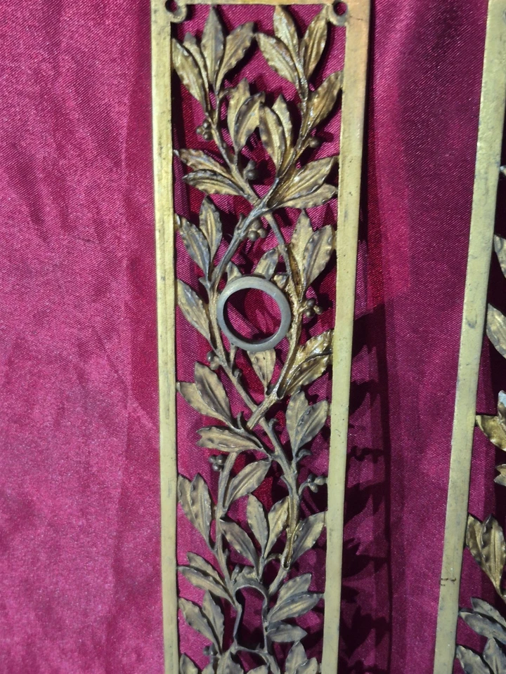 2 Anciennes Plaques De Propreté porte en Bronze Château, Empire Au Lauriers L 35 - Photo 4/4