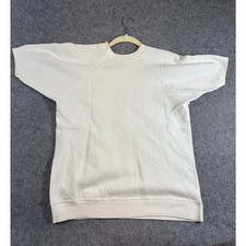 VINTAGE 60s Mens Sweatshirt White Raglan Short Sleeve College Athletic Small