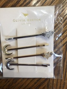 Hair Pins Celestial Gold And Silver Moon And Stars With Crystals