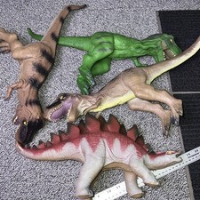 Dinosaurs Figures Large Stegosaurs Tyrannosaurus Rex And Carnotaurus 4 Rubber