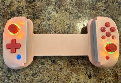 Pink Telescopic Wireless Mobile Gaming Controller Bluetooth RGB Phone Gamepad