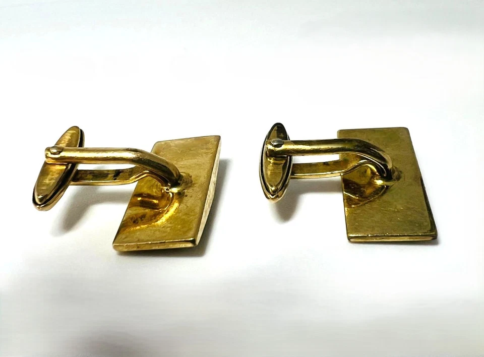 Vintage vergoldete Manschettenknöpfe mit schillerndem Perlmutt – AMERIC - Bild 3 von 4