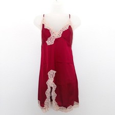 Y2K Womens Slip Dress Size M Red Lace Coquette Babydoll Romantic Lingerie