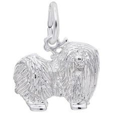 Maltese Dog Charm - Metal - Sterling Silver