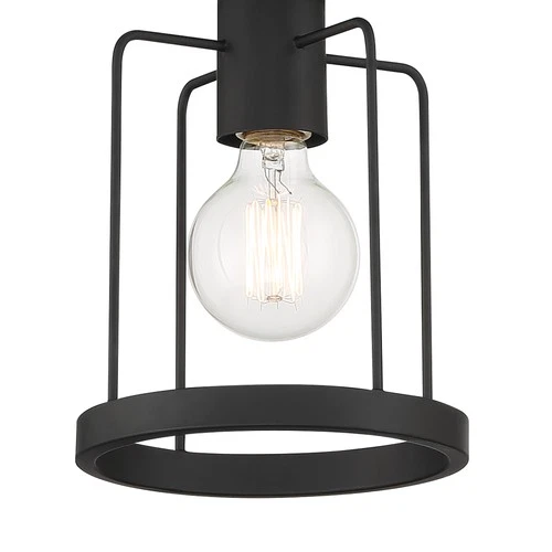 Designers Fountain D273M-SF Tafo 7"W Semi-Flush Mount Ceiling - Black - Picture 9 of 12