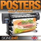 Vinyl Sticker Poster Printing - Self Adhesive Posters A0 A1 A2 A3 A4 - All Sizes