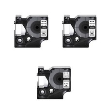 3PK White Permanent Polyester Label Tape 18482 for DYMO Rhino 5000 6000 9mm