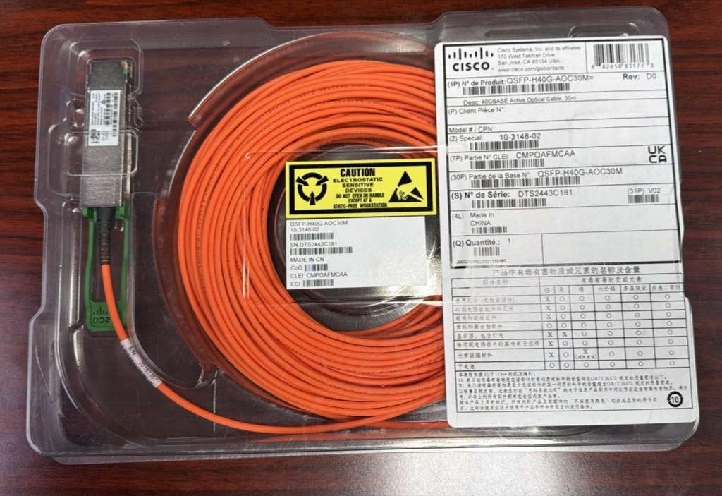 Cisco New Sealed Optical Cable QSFP-H40G-AOC30M