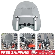 Motorcycle 17"x15" Windshield Windscreen Fit for Honda Shadow Yamaha Cruisers