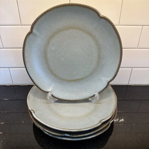 VTG Frankoma Pottery Woodland Moss Dinner Plates 5F Blue 10” Set Of 4