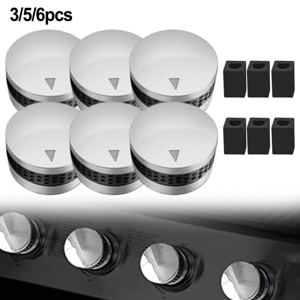 Gas Grill Knob Set Grill Knobs Set Chrome Plated Finish D-shaped Valve Stem-image