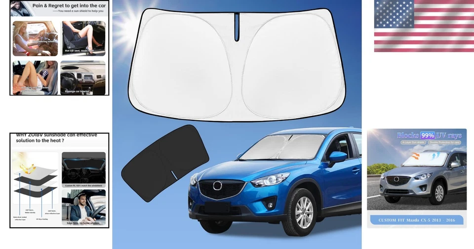 Custom Fit 4-Layer Sun Shade for Mazda CX-5 (2013-2016) - Ultimate UV Blocker Foto 2 de 4