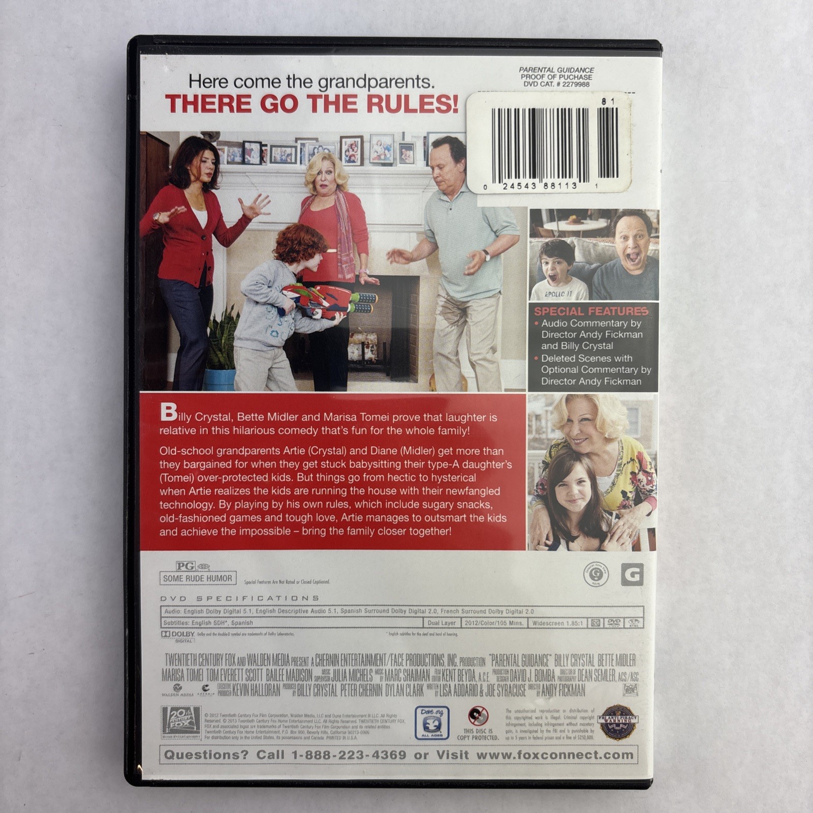 Parental Guidance (DVD) Billy Crystal Bette Midler Marisa Tomei