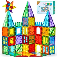 FNJO Magnetic Tiles, 110PCS Magnet Building Set, Magnetic Building Blocks NEW