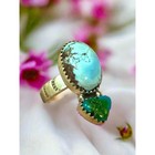 Golden Hills & Sonoran Gold Turquoise Heart Oval Ring Adjustable 6-10 — photo 2