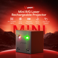 64 Pattern Laser Stage Light Mini RGB Projector Music Sync Rechargeable Disco
