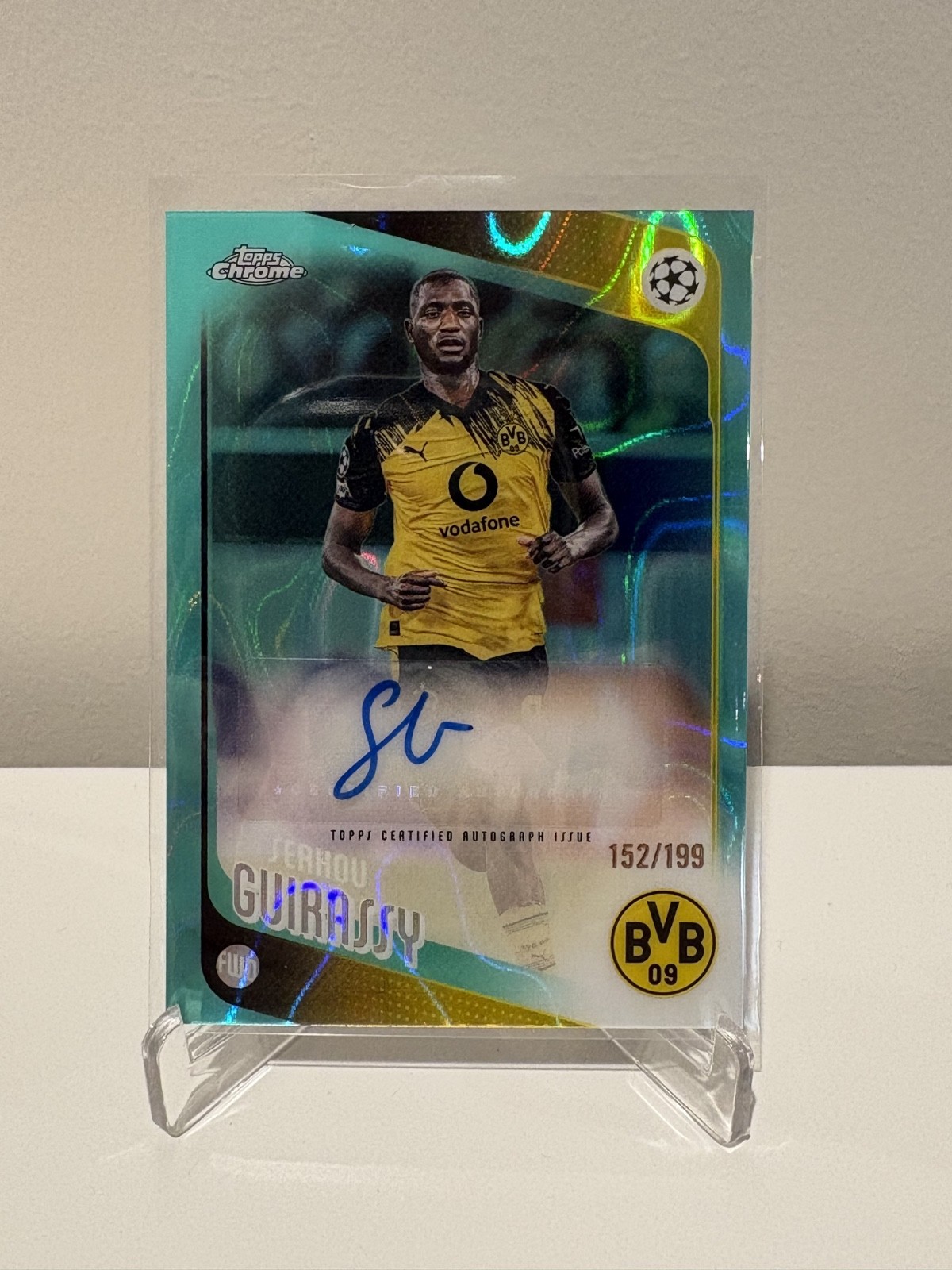 2025-26 Chrome UEFA Club Competitions Serhou Guirassy #CA-GU Aqua Lava /199