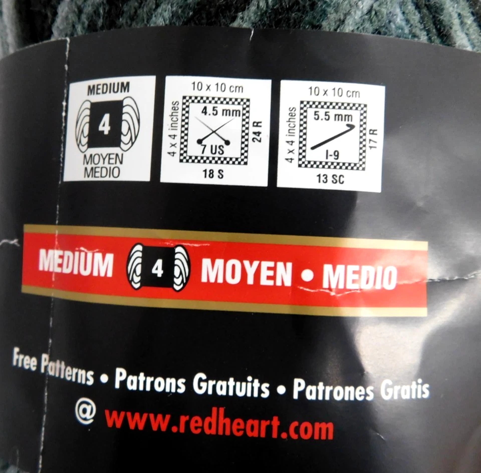 NEW- Red Heart Comfort Yarn #4056 Black Gray Charcoal ~12 oz, 649 yds #4 Medium - Image 4 of 4