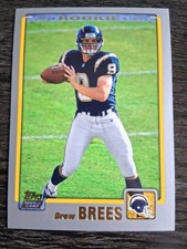 Topps 2001 Drew Brees Rookie #328 San Diego Chargers Football NFL Card. rookie card picture