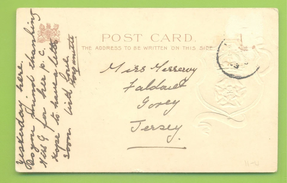 LOWESTOFT.THE SANDS & PIER.EARLY TUCKS HERALDIC EMBOSSED POSTCARD - Image 2 of 2