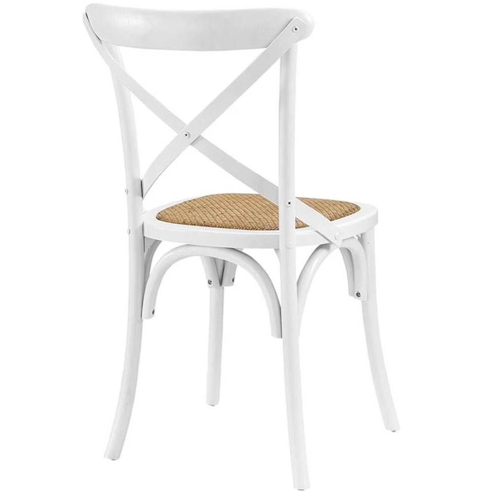 Modway Gear 17.5" Modern Wood Dining Side Chair in White Finish - Image 4 of 4