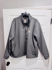 Carhartt Mens Gray Full Zip Stand-Up Collar J...