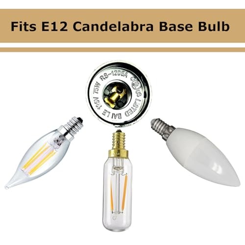 E12 Kandelaber Sockel Fassung, schwarze Kandelaber Lampenfassung, E12 Lampenfassung für - Bild 6 von 8