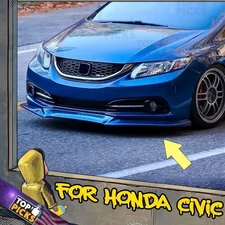 Fits 13-15 Honda Civic Sedan CS GT Style Front Bumper Chin Lip Spoiler Body Kit