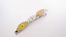 Slim 2.25 inch silver rose gold filigree alligator hair clip fine thin hair