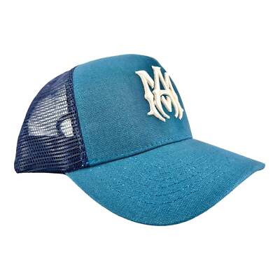 Amiri MA Logo Trucker Hat Teal | eBay