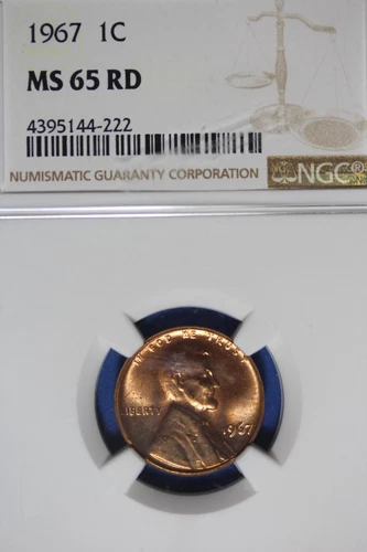 1967 NGC 1C MS65RD 1C LINCOLN MEMORIAL CENT #B50034