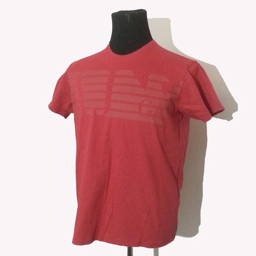 Armani Jeans Men Graphic Red Cotton T-shirt size L Regular Fit AJ Tee 21x26" - Picture 2 of 17