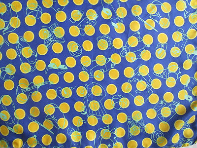 Foulard Fiume 100% Soie Vintage - Dimensions 86 X 89 Cm, Couleur Bleu, Occasion