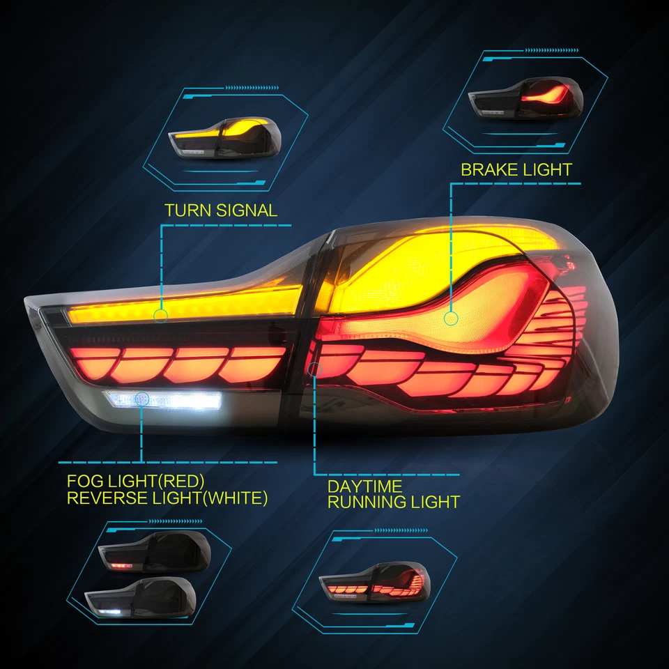 Luces traseras LED ahumadas para BMW F32 F33 F36 F82 F83 M4 L+R 2014-2020 Foto 4 de 4