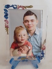 Pressed Dried Flower Petal Resin Picture Frame FUNERAL NEW BABY WEDDING 