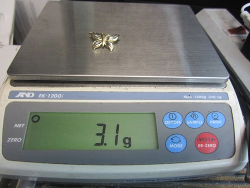 STUNNING LADIES 14K TWO-TONE BUTTERFLY SLIDE 3/4" PENDANT 3.1G - Picture 7 of 7