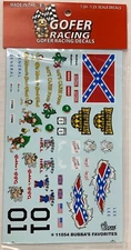 GOFER RACING DECALS Bubbas favorites general lee SHEET 1:24 1:25 CAR MODEL 11054