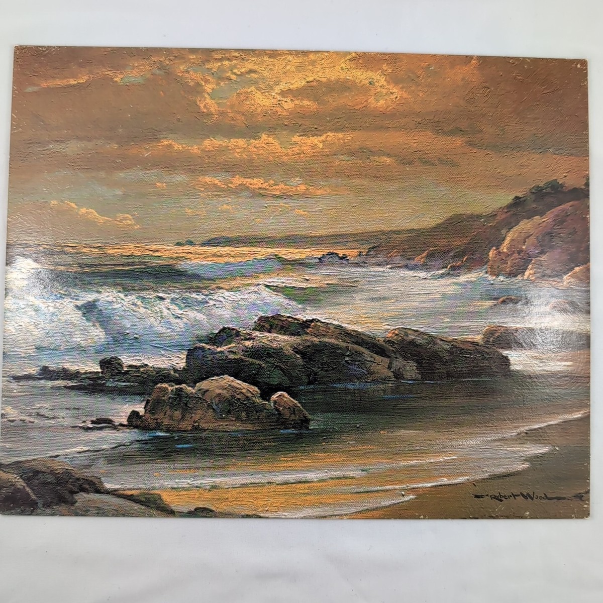 Sunset Shore Robert Wood Lithograph Art Reproduction 10x8