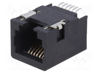 Female shielded, low profile - RJ11 cat: 3 PIN: 6 gold plated 44144-0005 RJ socket