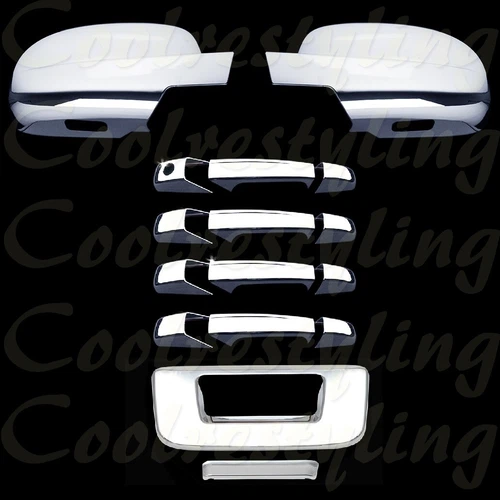 FOR 07~10 11 12 13 Silverado Sierra Pickup Chrome Mirror+4 Handle+Tailgate Cover