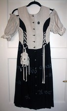 Country house costume dress beige black rustic antiquity edelweiss gentian size 152