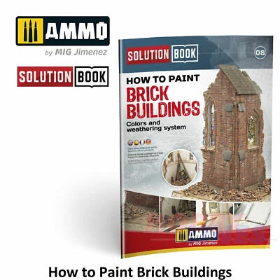 AMMO BY MIG Munition zum Malen von Ziegelgebäuden Farben & Verwitterungslösung Buch Mig MIG6510