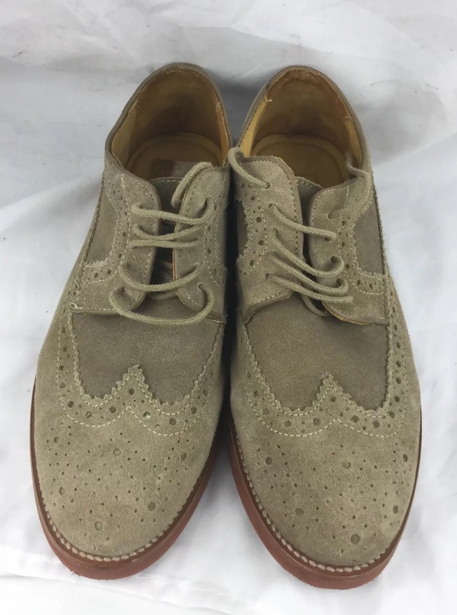 Mercanti Fiorentini Mens Taupe Suede Perforated Wing Tip 8m  display picture 3