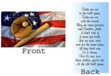 Baseball Take Me Out to the Ball Game Vinyl Checkbook Cover & Matching Bookmark