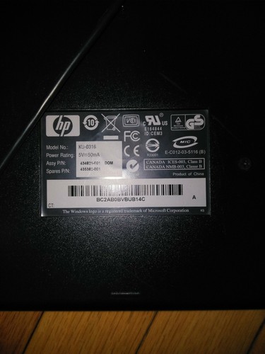 Hewlett Packard KU-0316 Black/Silver USB Wired Keyboard - Picture 4 of 7
